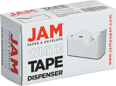 JAM PAPER Colorful Desk Tape Dispensers - White, Sold Individually