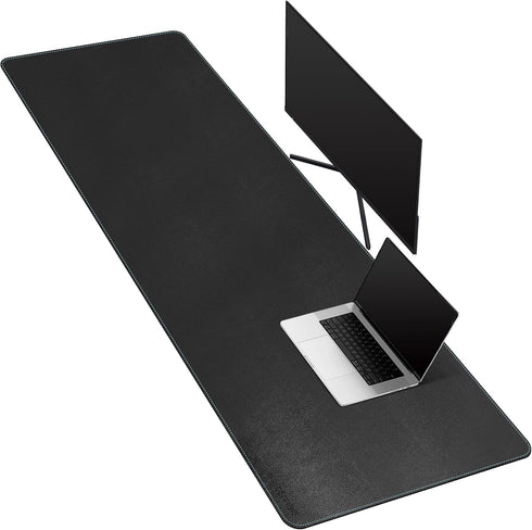 CENNBIE Large Leather Desk Mat, 63" x 19.6" Blotter Protector - Waterproof PU Leather Non-Slip Mouse Pad for Office and