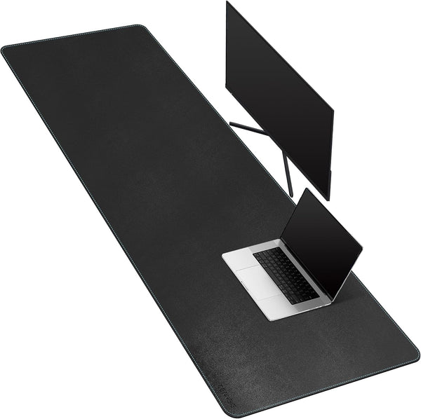 CENNBIE Large Leather Desk Mat, 63" x 19.6" Blotter Protector - Waterproof PU Leather Non-Slip Mouse Pad for Office and