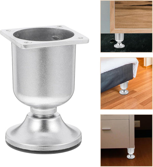 TOMETURE 4pcs Aluminum Alloy Sofa Legs Oval Shape Modern Furniture Feet Metal Cabinet Dresser Desk Side Table Legs
