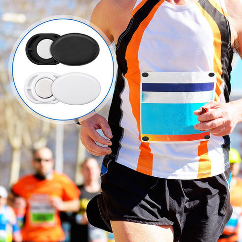 Gosknor 10 Pairs Race Bib Magnets, Plastic Magnetic Race Number Holders Race Bib Clips Running Bib Buckles Bib