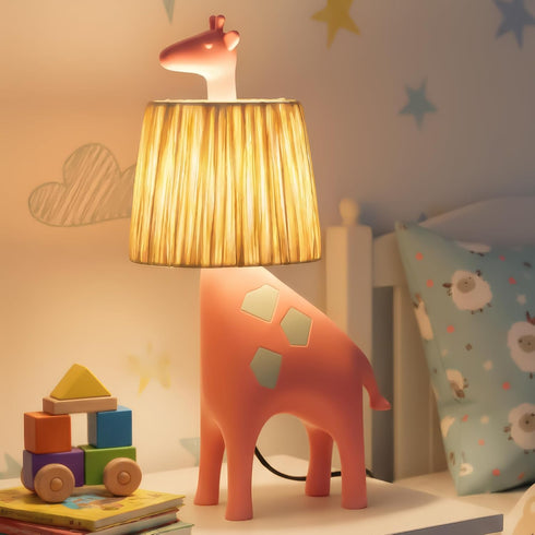13.7 Inch LED Giraffe Table Lamp, Resin Animal Desk Lamp with Handcrafted