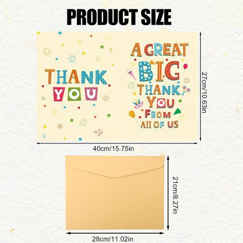 Gosknor 15.75x10.63in Large Thank You Card, Big Thank You Jumbo Giant Greeting Card Farewell with Envelope Retirement
