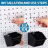 6 Pcs Pegboard Bins with Hooks, Back to School Supplies, Pegboard Organizer Accessories for Classroom Office Garage