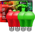 Red and Green Light Bulbs, 4 Pack, Christmas Light Bulbs, A19 LED