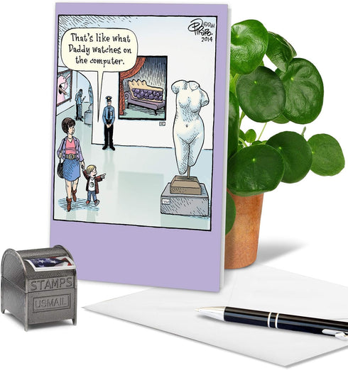 NobleWorks Happy Father's Day Greeting Card Funny - Humor for Dad or Stepdad, Notecard with Envelope