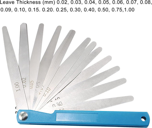 uxcell 0.02-1.00mm Metric Gap Measure Feeler Gauge Tool Silver Color