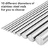 Eoiips 1/2" Diameter 304 Stainless Steel Round Rod Solid Rod 12" Length, for DIY Metal Craft & Metal Working Hobbies