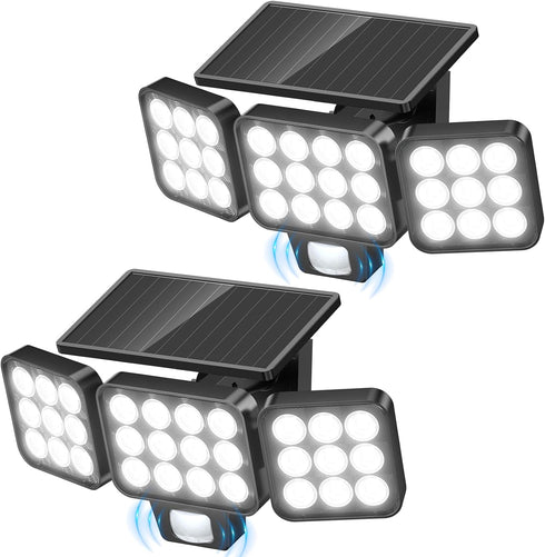 WdtPro Solar Lights Outdoor Flood Light, 3500LM Bright Motion Sensor Outdoor Lights,