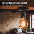 E26 E27 Bulb (Bulb Vintage Lamp Socket, Black Industrial Ceiling Light Holder, Surface Mount Edison Base for DIY