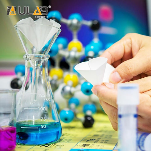 ULAB Scientific Glass Funnel Set - 50mm, 75mm, 100mm with Approx. 60° Angle, Short Stem, UGF1009