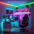 Dimmable 16.4ft AI Voice Activated Under Bed Lights Strip,Indoor Kids Bedroom Night Lights RGBW, No App/Wifi Required