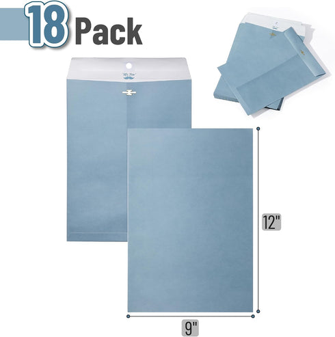 Mr. Pen- Clasp Envelopes, 18 Pack, 9" x 12", Blue, Kraft Letter Size Envelopes, Blue Envelopes, Document Envelope, Clasp Kraft Envelopes, Clasp and Gummed Closure Envelopes, Manilla Envelopes by Mr. Pen