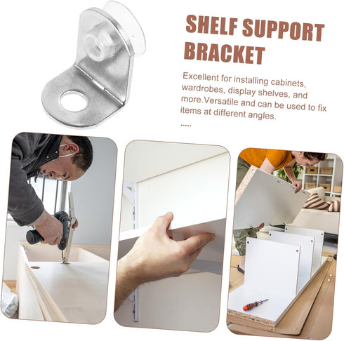 10-Piece Balacoo Stainless Steel Corner Brackets Secure Glass Shelf Supports Right Angle Braces for Furniture Cabinets
