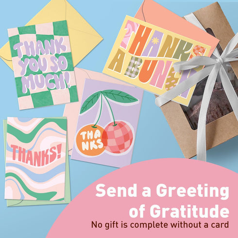 Set 24 S&O Thank You Cards with Envelopes - Blank Greeting sheets for Handwritten Messages - of Thank You Notes