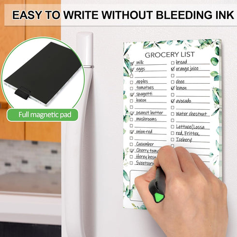 Joyberg 2 PCS Magnetic Grocery List Pads for Fridge, 4.5x7.5 Inches, 60 Pages Per Notepad