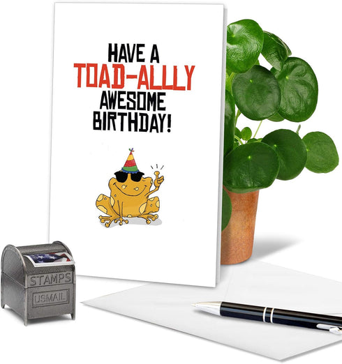 The Best Card Company Funny Birthday Pun Card, 5x7 Inch, Multicolored, Includes Envelope, 30% Recycled Content