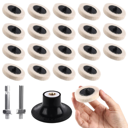 TTMIXKI 20 Pcs 2 Inch Compressed Wool Polishing Pad Wheels, Buffing Pads for
