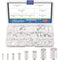 Glarks 166Pcs Wire Ferrules Kit, 8 Sizes AWG 12 10 8 6 4 2 1 2/0, Silver Plated Copper Crimp Connectors