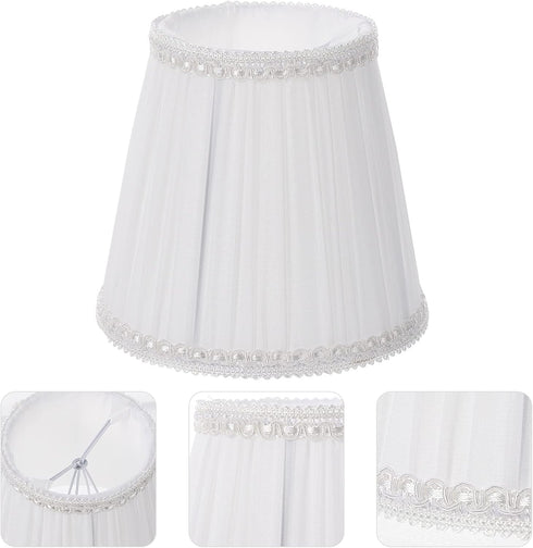 5.12 Inch ARTIBETTER Cloth Clip-on Bubble Lamp Shade Pleated Fabric Cover for Table and Floor Lamps Chandelier Lamp