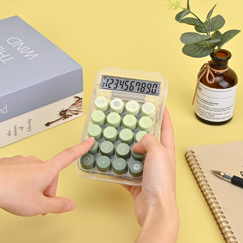 Cute Desktop Calculator, Simple Basic 10 Digit Desk Calculators for Business Office Supplies with Clear LCD Display