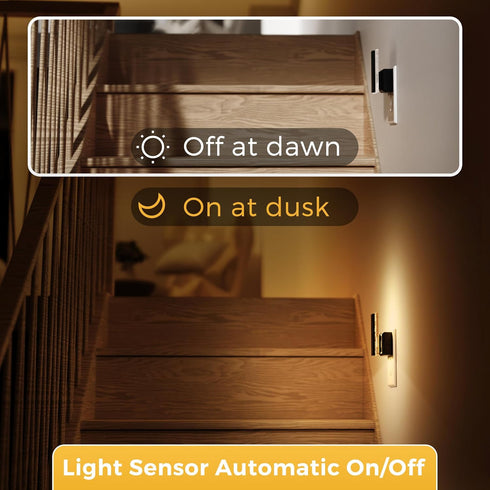 2 Pack Dimmable 0-100LM 3000K L LOHAS LED Night Lights Plug Into Wall, Night Light with Dusk-to-Dawn Sensor, Decorative