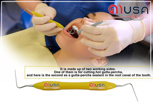 Dental Heat Carrier Plugger Double-Sided No 1/1, Medical-Grade Stainless Steel Endodontics Instruments Spreaders &