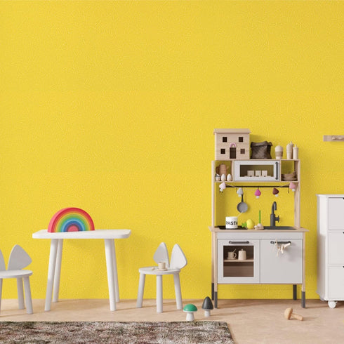 Abyssaly Yellow Wallpaper, Peel and Stick Removable Embossed Silk Textured Wallpaper for Girls Bedroom