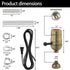 4-Stage E26 Settings, 10ft Lamp Holder Replacement Kit, Threaded Base, Turn Knob for Strong/Medium/Weak/Off Light