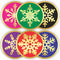 PARTH IMPEX Snowflake Stickers, Pack of 120 - 2" Large Round Gold Foil Stamping Labels for Christmas Holiday Cards