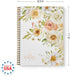 Floral Bouquet Spiral Notebook, 8.5" x 11" Journal, 120 College Ruled Pages, Durable Gloss Laminated Softcover, Gold