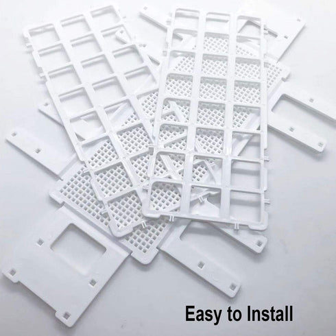 Plastic Test Tube Rack - 2 Pack 24 Holes Holder for 25mm and Below Test Tubes, Detachable, White