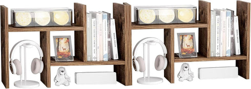 Jerry & Maggie Desktop Organizer Office Storage Rack Adjustable Wood Display Shelf