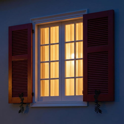 7-Inch (2-pcs, Black Leaf Shaped Shutter Tieback, Decorative Shutter Holder with Installation Hardware, Exterior