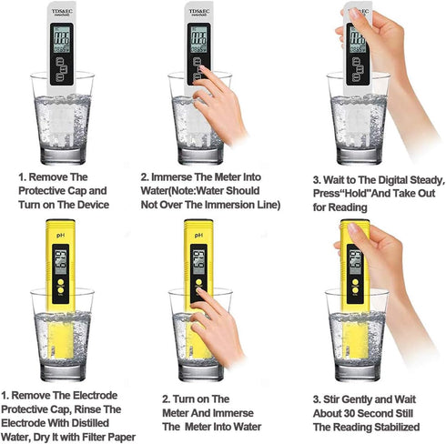GuDoQi PH Meter, TDS Meter Combo, Pool Water Test Kit, Digital Tester for Drinking Water, Hydroponics, Aquarium