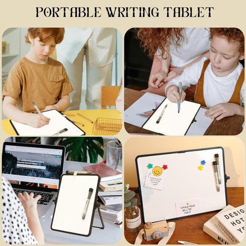 Dry Erase White Board - Magnetic Desktop Whiteboard with Stand, Portable Double-Sided Easel for To Do List Planning