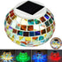 OKQYIMAQQ Solar Table Light, Solar Mosaic Lights Color Changing Solar Glass Ball Garden Lights Waterproof Outdoor Night