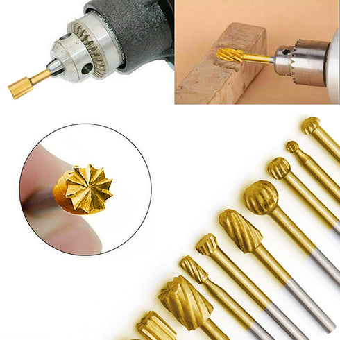 20pcs Rotary Bits Burr Set with 1/8 inch Shank for DIY Woodworking, Carving, and Drilling