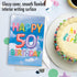 The Best Card Company 50th Happy Birthday Card with Envelope, 50 Year Old Congrats, Not Layered
