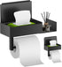 FUNLEU Toilet Paper Holder with Shelf, Self Adhesive Toilet Paper Holder with Storage,