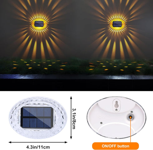 IP65 12 Pack LYHOPE Solar Fence Lights Outdoor, Waterproof Solar Light for Outside, Deck Light for Backyard, Railing