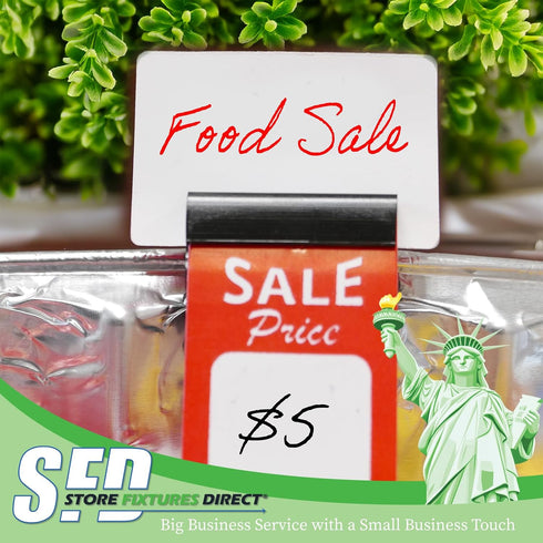 Black Food Tray Label Holders, Bowl & Cup Sign Clips for Bake Sale Signs, 10 Pack