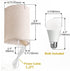 Set 2700K 4000K 5000K AVV Wall Sconces of Two, Wall Lamp Plug in with On/Off Switch, Selectable, Wall Lights