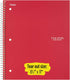 Five Star Spiral Notebooks, 5 Subject, College Ruled, 200 Sheets, 11" x 8-1/2", Teal, Yellow, 2 Pack