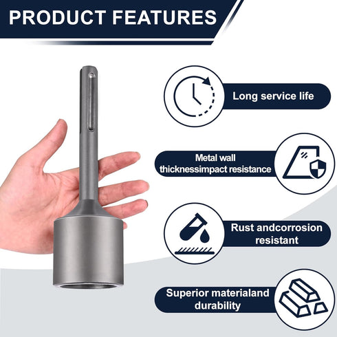SDS Max Shank T-Post Driver for T Posts, 2 Inch Diameter Head, Compatible with Rotary and Demolition Hammers