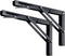 Toirxarn 8" Heavy Duty Black Folding Shelf Brackets, Steel Collapsible Bracket for Wall Mounted Desk, Pack of 2