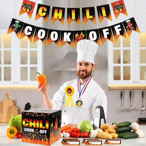 67 60 3 3 Qyeahkj Pcs Chili Cook off Contest Ballot Box Includes Pcs Voting Cards and Pcs Trophy Award Ribbons, Pcs
