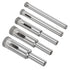 Diamond Drill Bits Set, 5-Pieces with 5mm to 12mm Cutting Diameter for Glass Drilling Hard Materials
