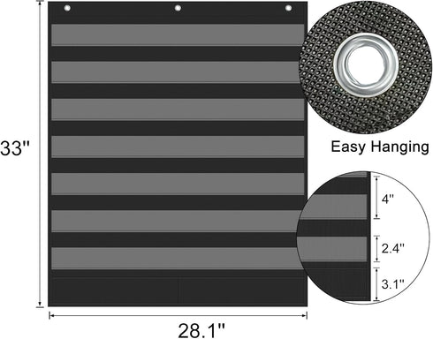 Black Standard Pocket Charts for Classroom, Sentence Strip and Word Pocket Chart, Must Have School Supplies