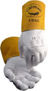 Caiman Premium Goat Grain TIG Welding Gloves, 4-Inch Gold Extended Cuff, Unlined, Medium